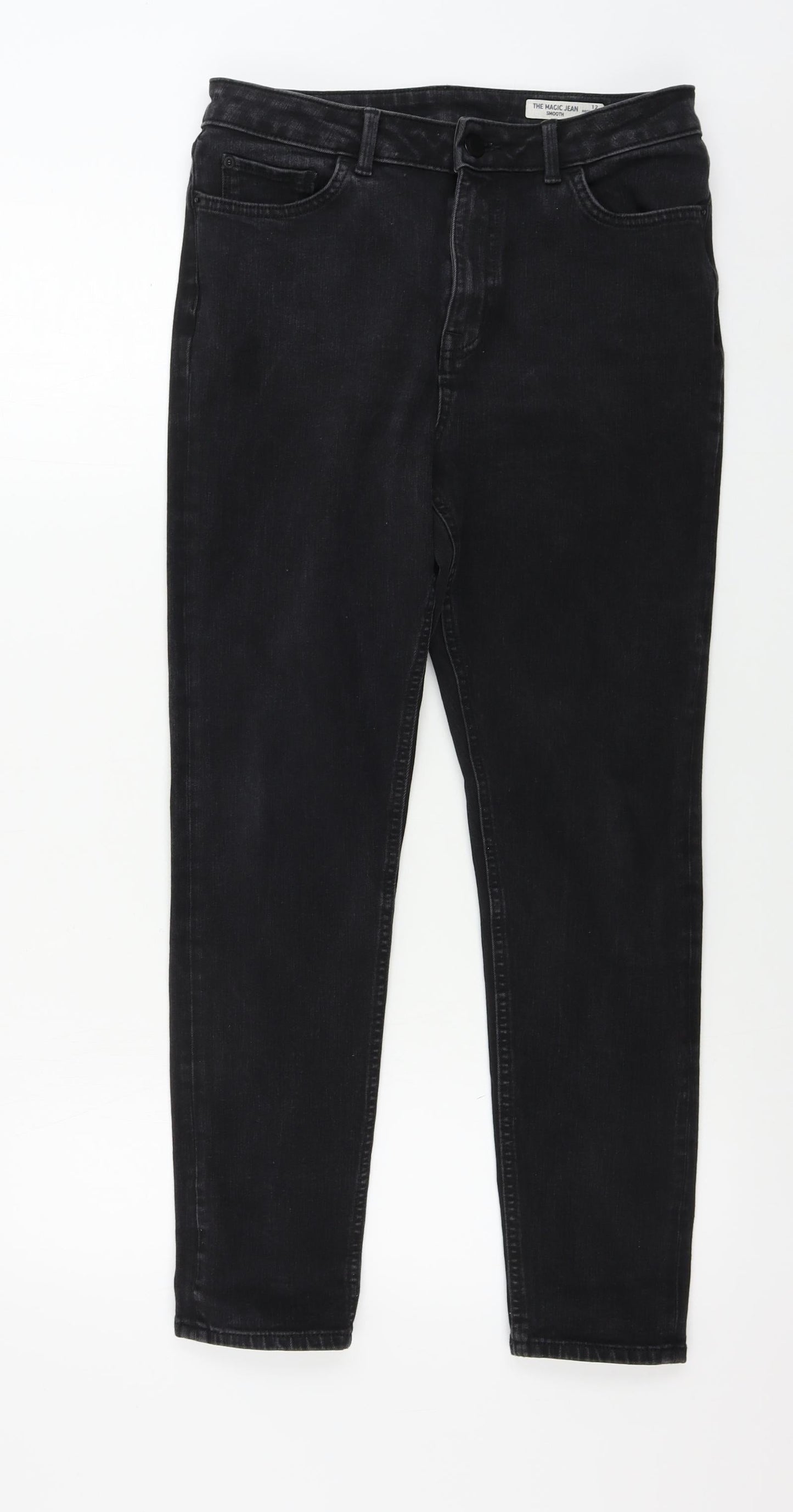Marks and Spencer  Womens Black Houndstooth  Skinny Jeans Size 12 L24 in