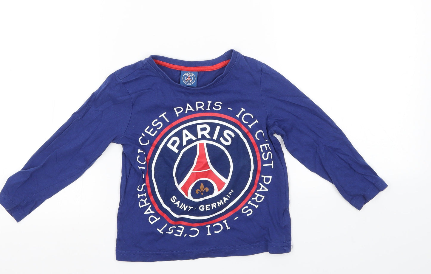 paris st germain Boys Blue   Basic T-Shirt Size 2-3 Years