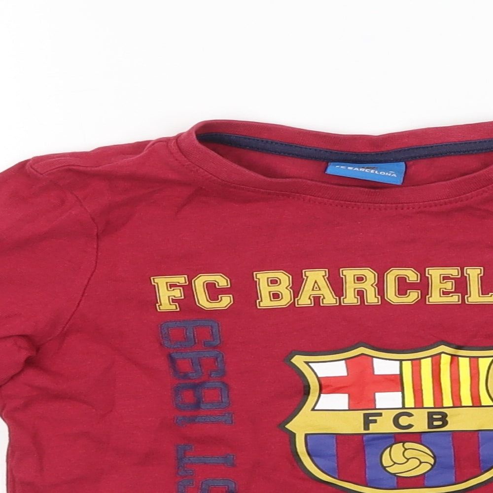 FC Barcelona Boys Red   Basic T-Shirt Size 3-4 Years
