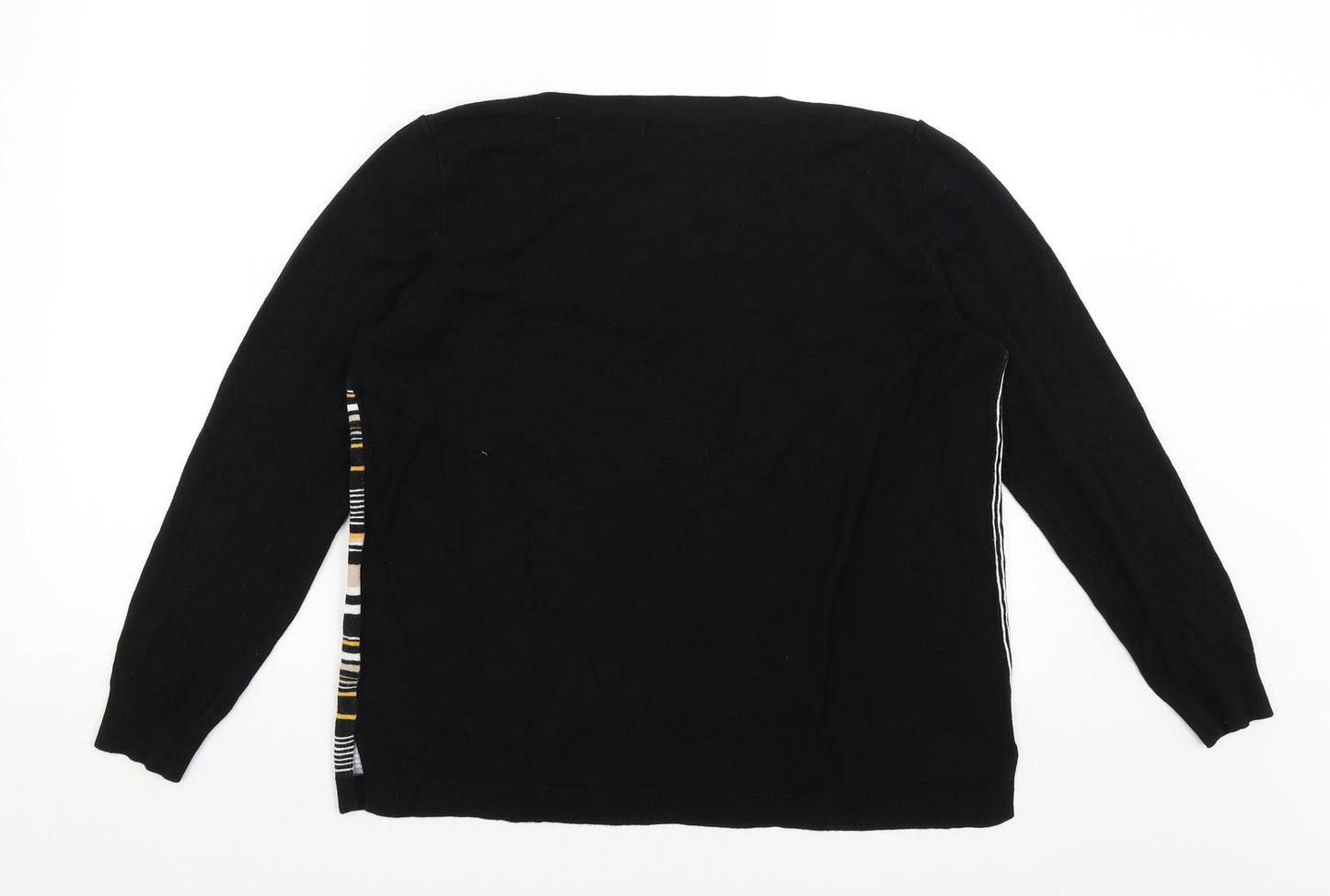 Papaya Womens Black Striped  Pullover Jumper Size L