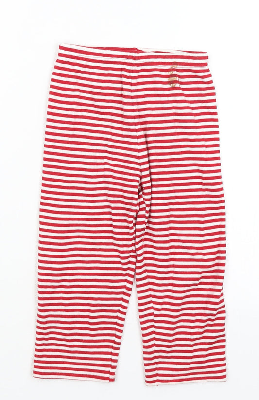Preworn Girls Red Striped  Capri Pyjama Pants Size 3-4 Years