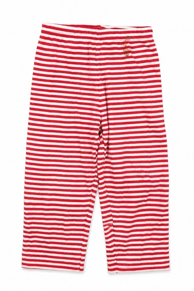 Preworn Girls Red Striped  Capri Pyjama Pants Size 3-4 Years