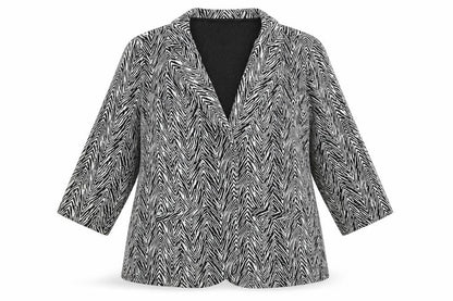 Papaya Womens Black Animal Print  Jacket Blazer Size 20