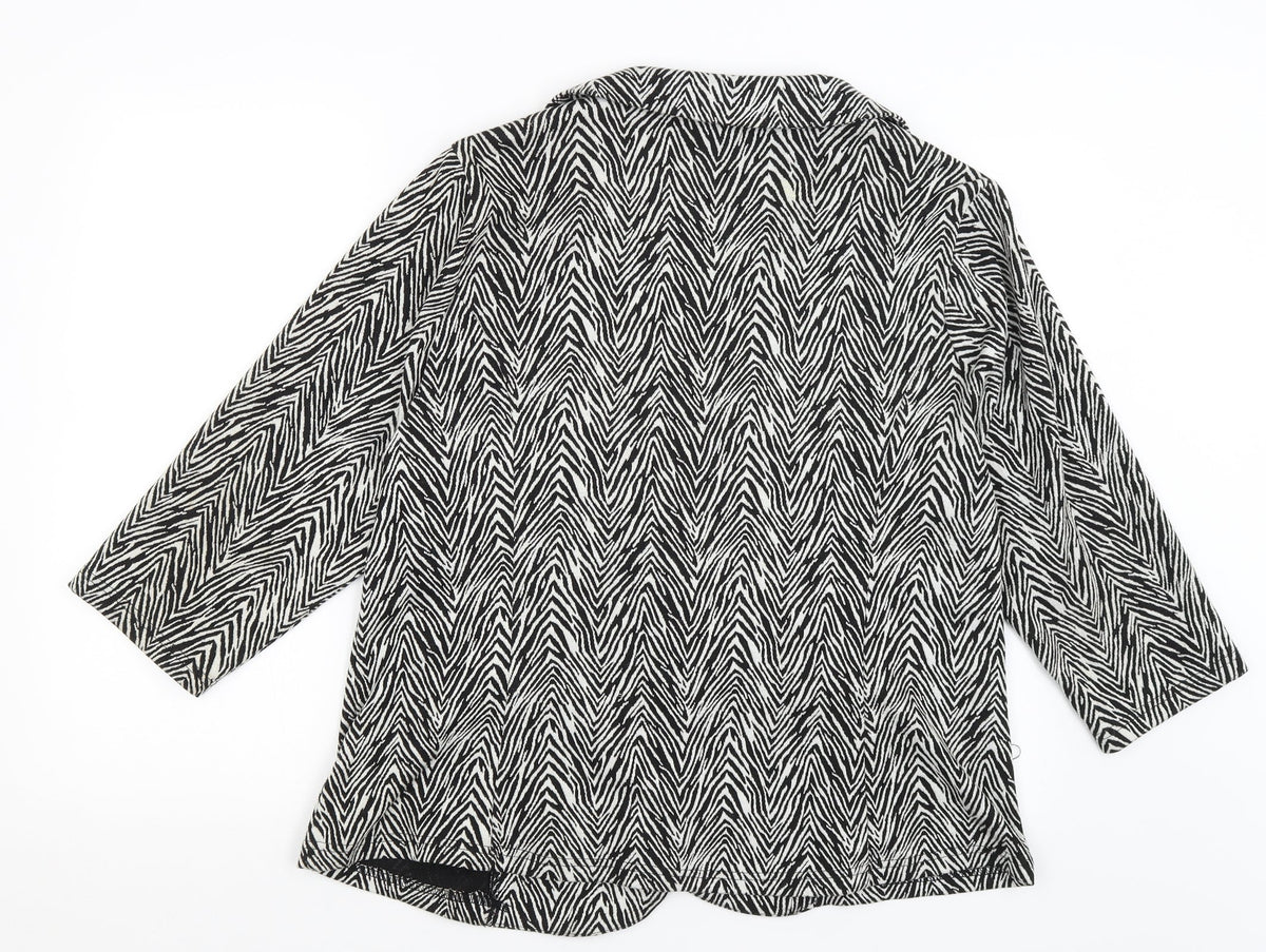 Papaya Womens Black Animal Print  Jacket Blazer Size 20