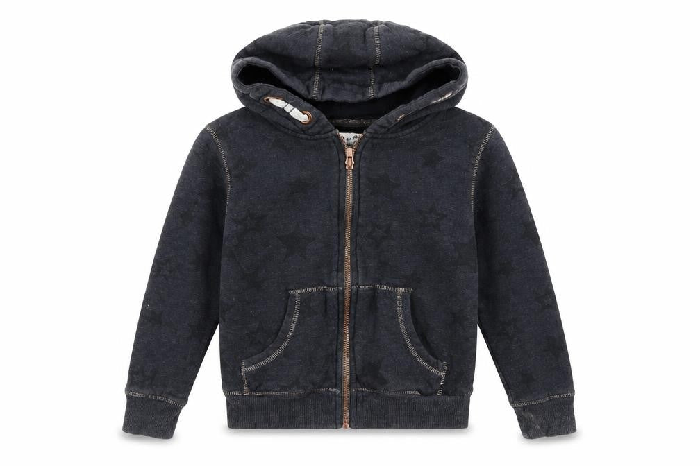 Marks & Spencer Boys Grey   Full Zip Hoodie Size 6-7 Years  - Stars