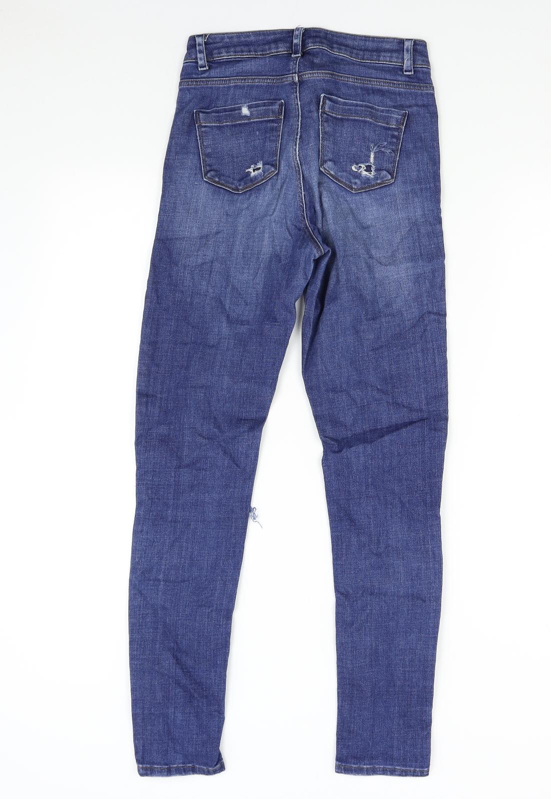 Topshop Womens Blue  Denim Skinny Jeans Size 26 L32 in