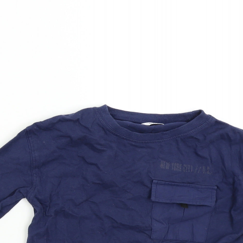 M&Co Girls Blue   Basic T-Shirt Size 4-5 Years