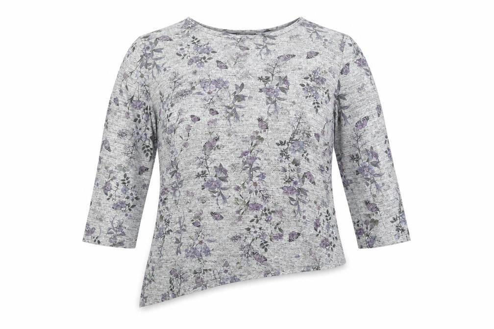 Debenhams Womens Grey Floral  Pullover Jumper Size 16