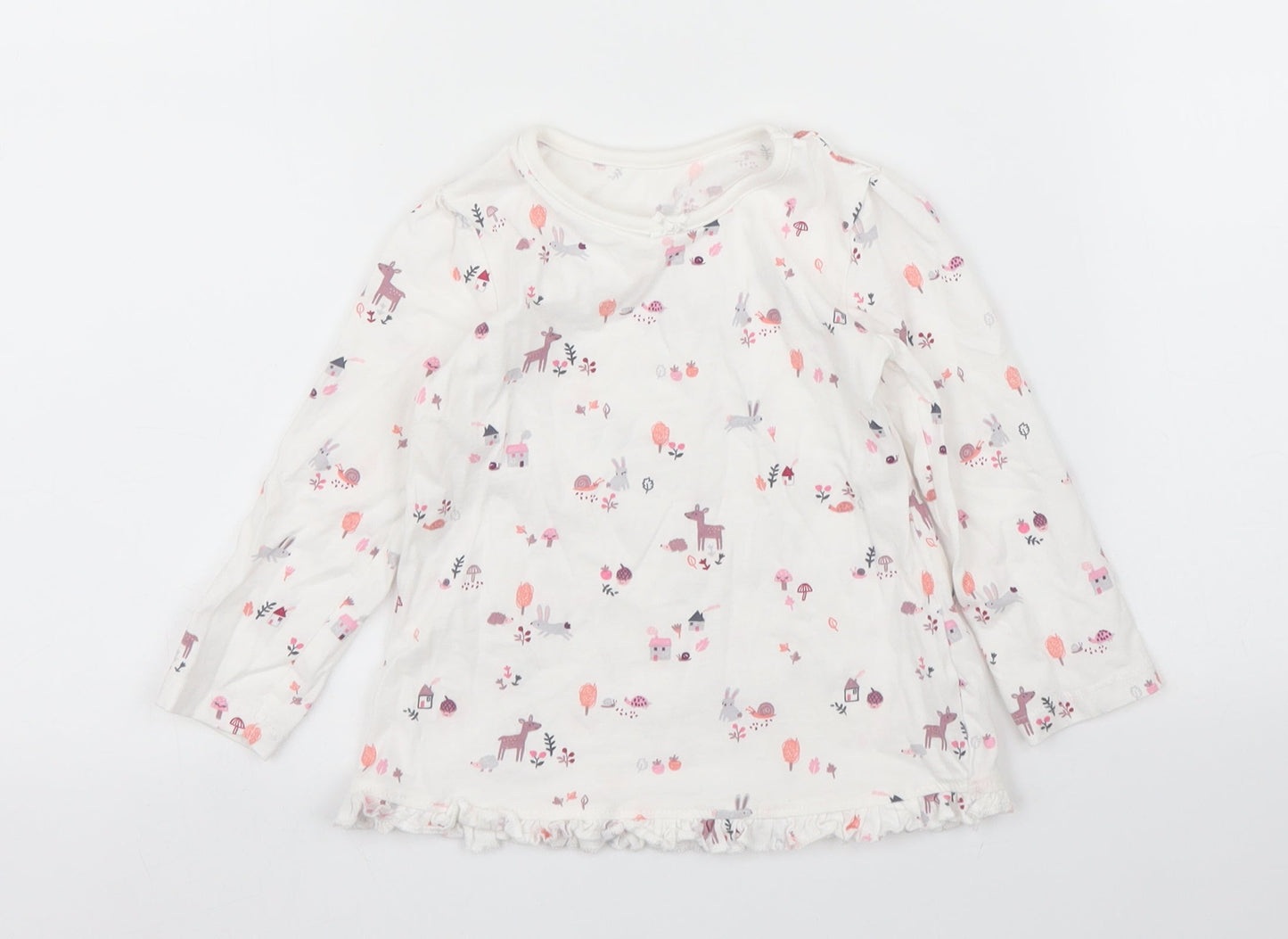 George Girls White   Basic T-Shirt Size 12 Months