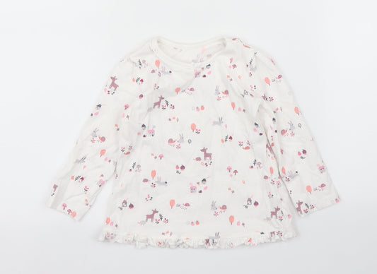 George Girls White   Basic T-Shirt Size 12 Months