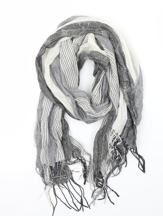 Preworn Unisex Grey Striped   Scarf