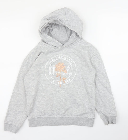 Primark Girls Grey   Pullover Hoodie Size 9 Years
