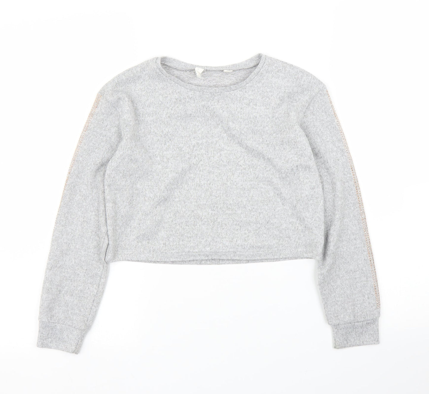 Preworn Girls Grey   Pullover Jumper Size 9 Years
