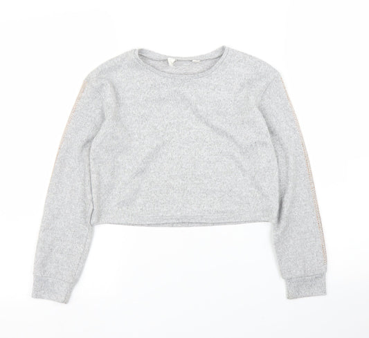 Preworn Girls Grey   Pullover Jumper Size 9 Years