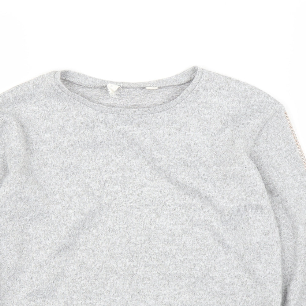 Preworn Girls Grey   Pullover Jumper Size 9 Years