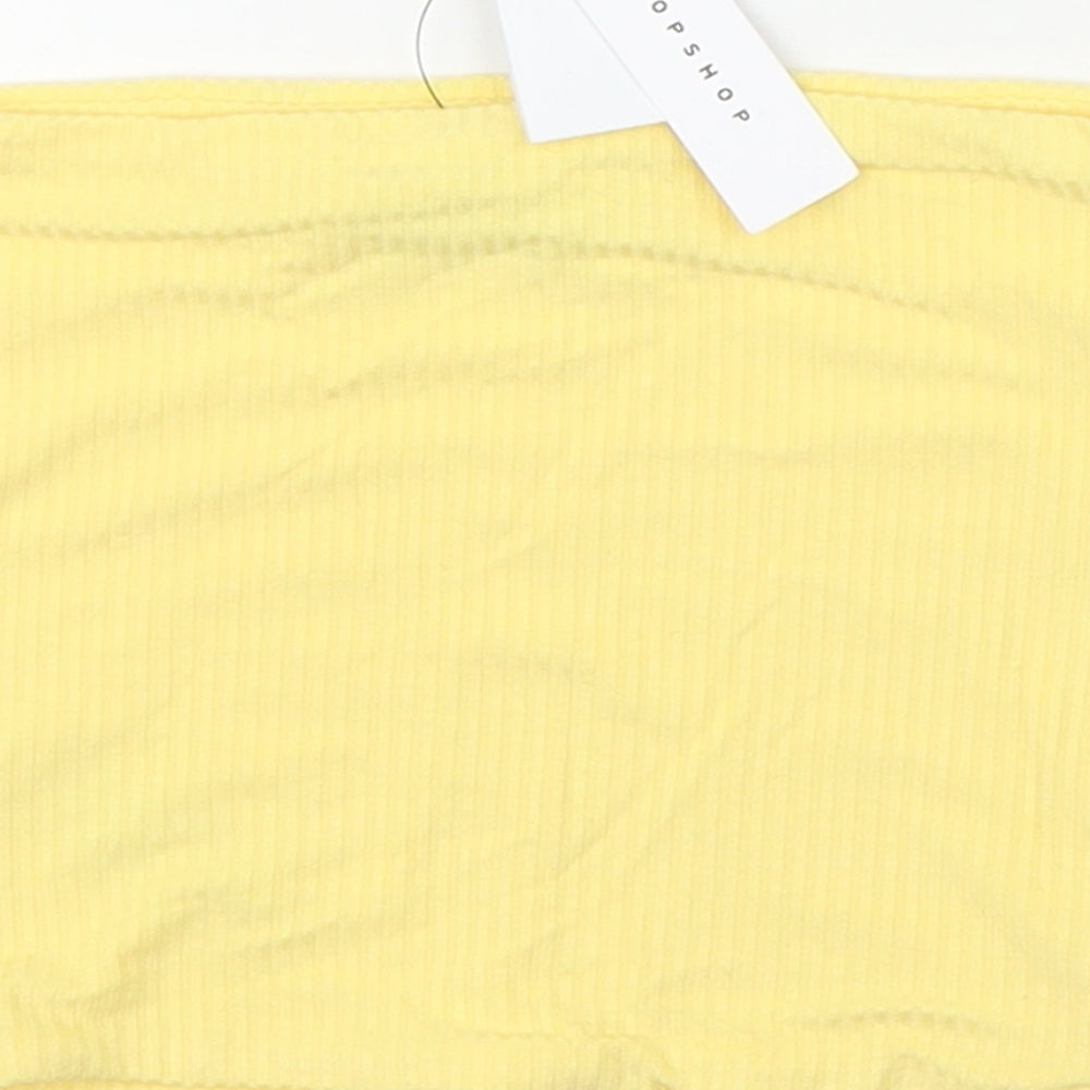 Topshop Womens Yellow   Cropped Blouse Size 6
