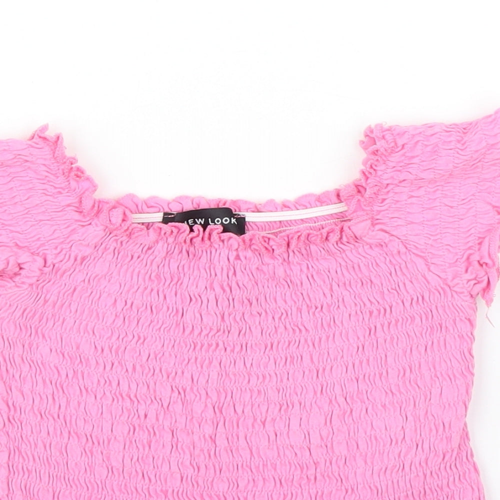 New Look Womens Pink   Cropped Blouse Size 6