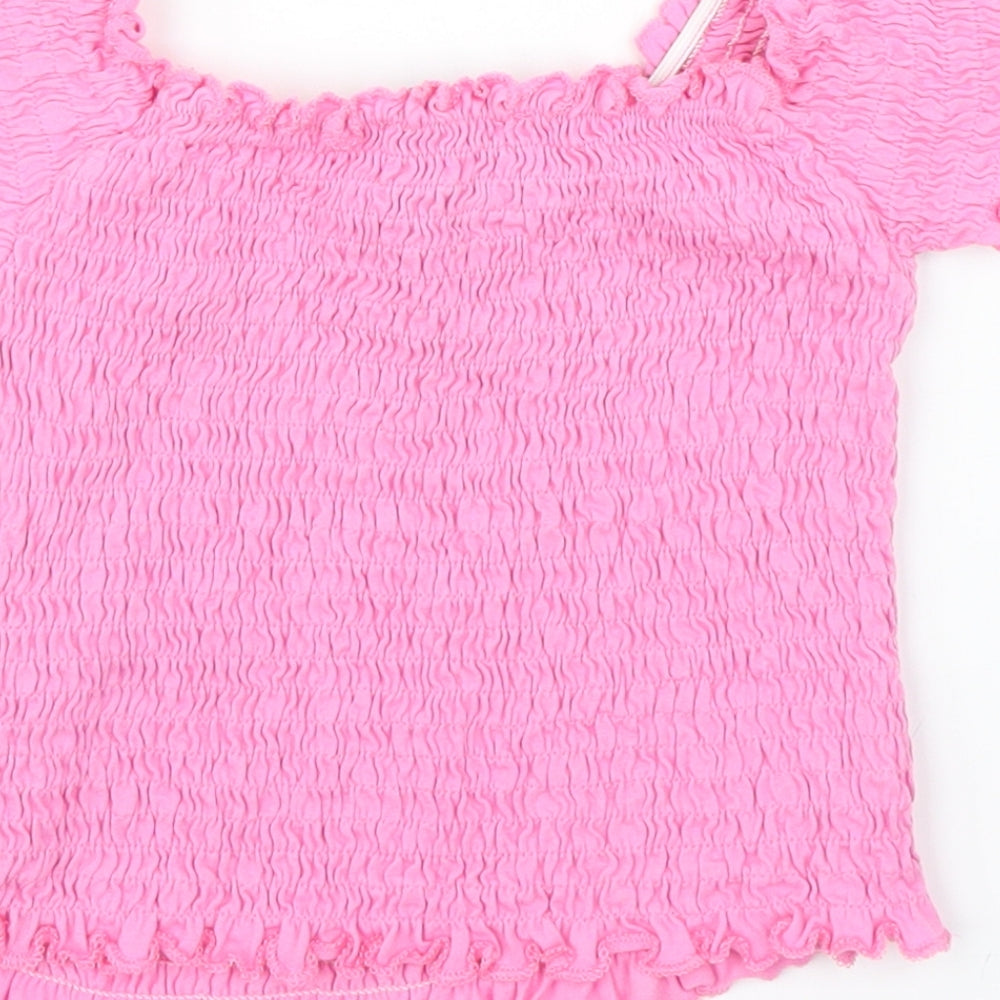 New Look Womens Pink   Cropped Blouse Size 6