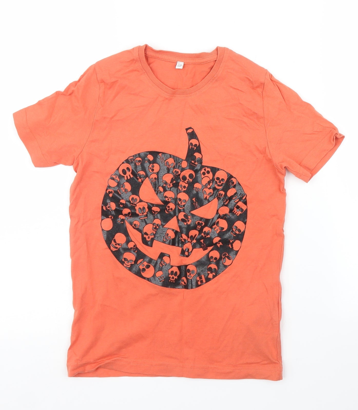 m&s Girls Orange   Basic T-Shirt Size 7 Years