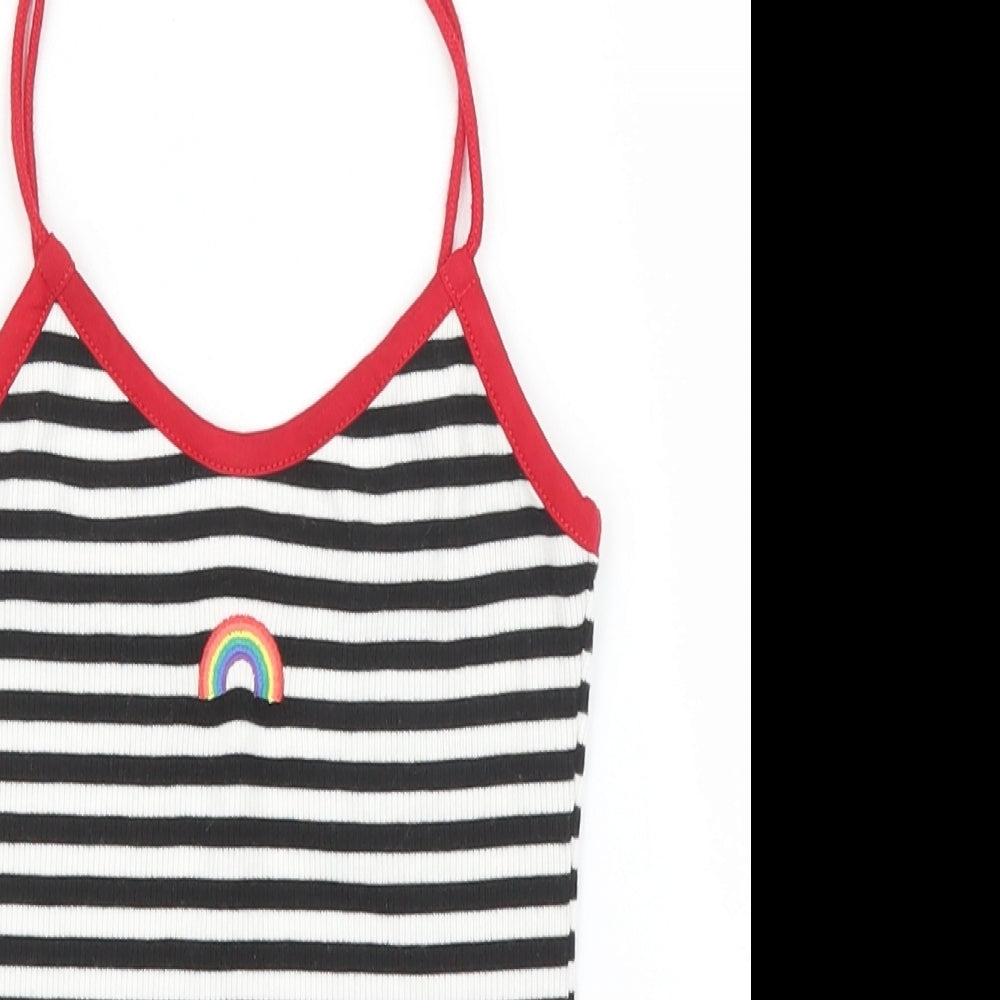 Topshop Womens Black Striped  Camisole Blouse Size 6