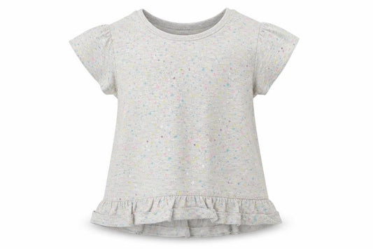jeff & co Girls Grey Polka Dot  Basic T-Shirt Size 2-3 Years