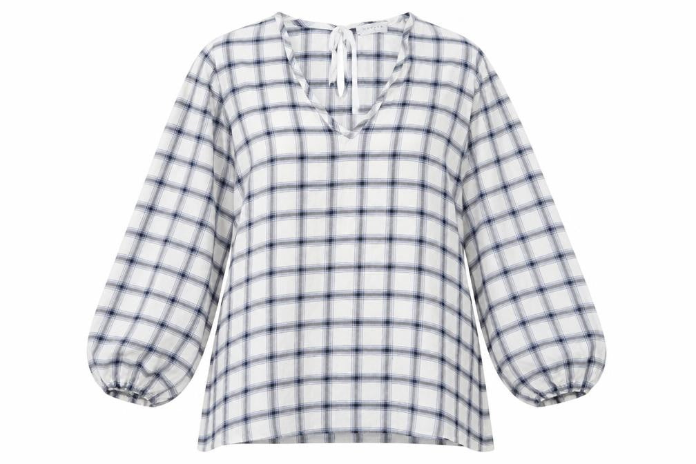Matalan Womens Blue Check  Pullover Sweatshirt Size 12
