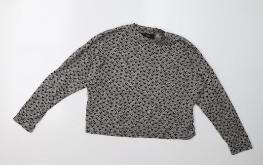 NEXT Womens Grey Polka Dot  Pullover Sweatshirt Size 12