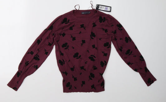 Marks and Spencer Womens Purple Polka Dot  Pullover Sweatshirt Size 8