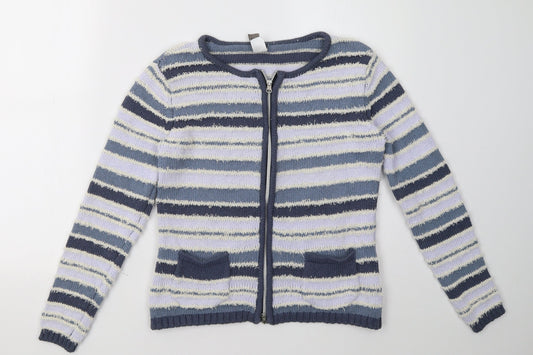 B.C. Best Connections Womens Blue Striped  Jacket  Size 14