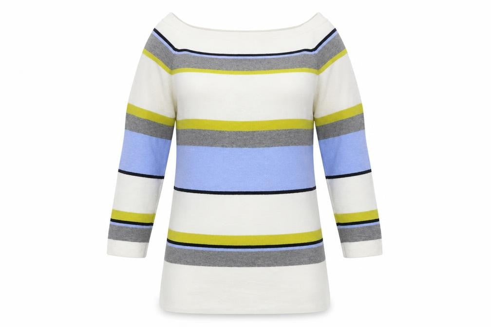 Sainsburys Womens White Striped  Pullover Sweatshirt Size 14