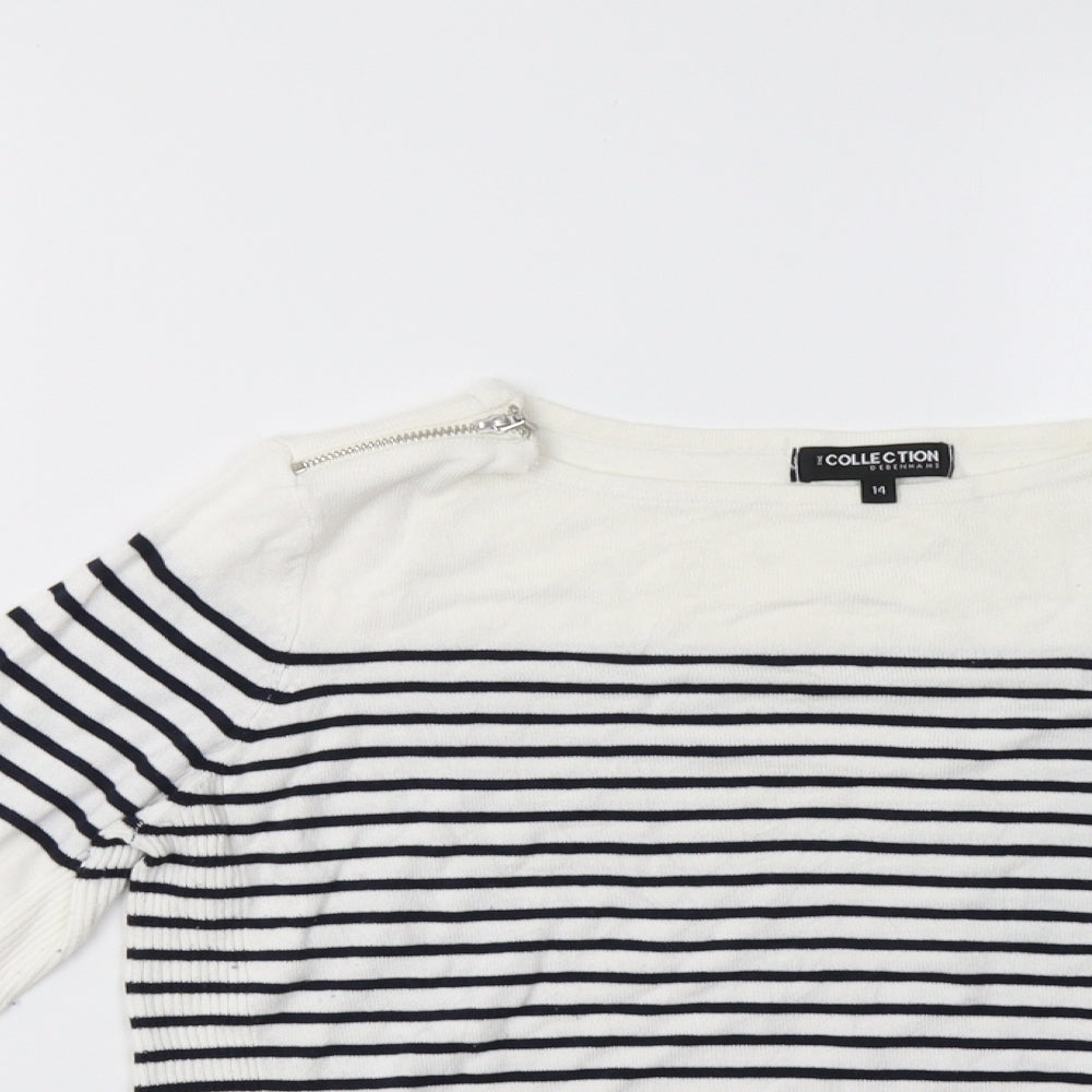 Debenhams Womens Blue Striped  Pullover Sweatshirt Size 14