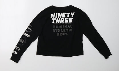 Preloved H&M Girls Black   Pullover Sweatshirt Size 12 Years - Back