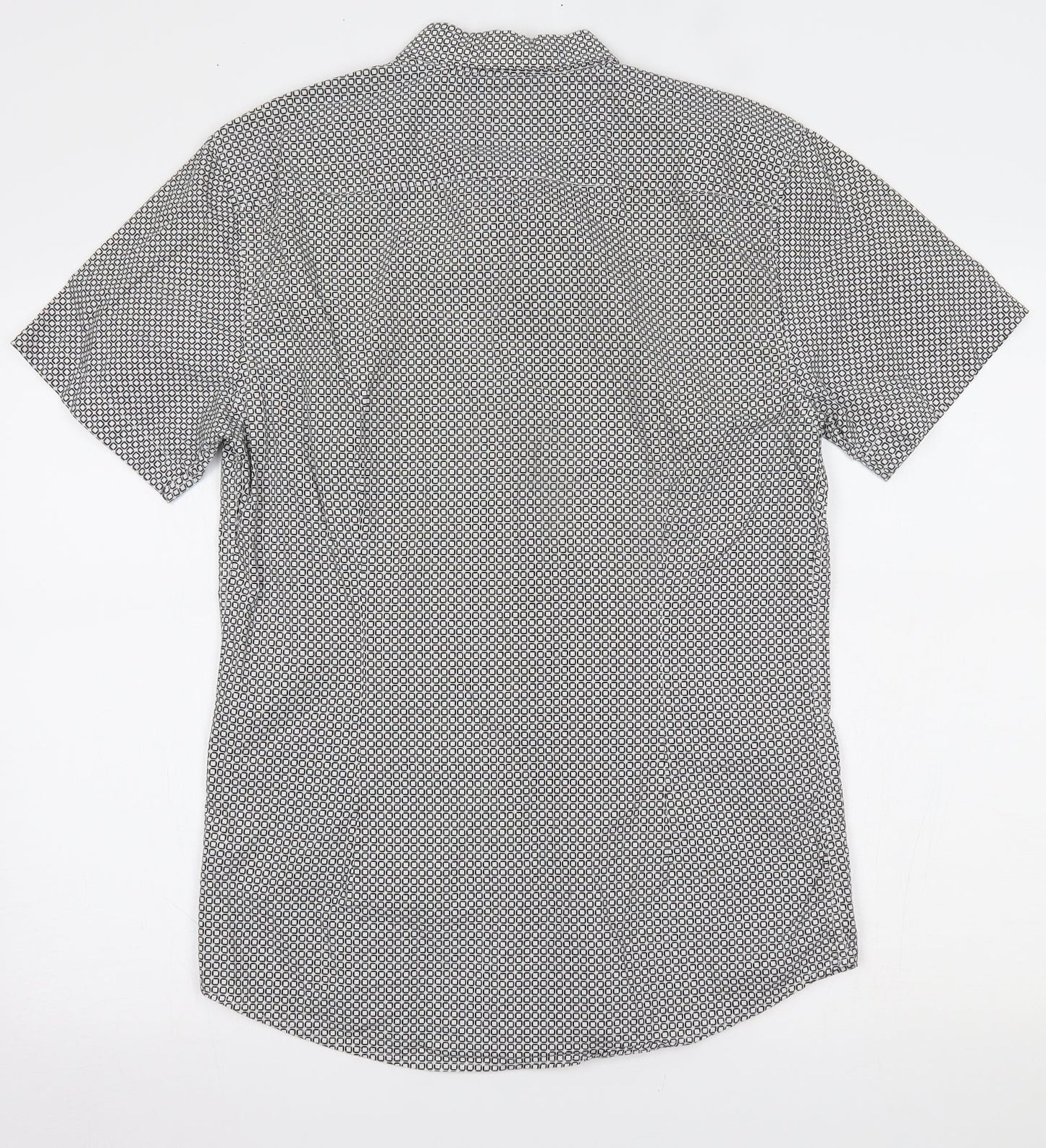 Burton Mens White Polka Dot   Button-Up Size M