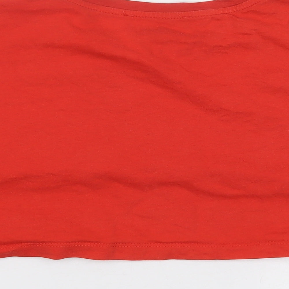 Primark Womens Red   Cropped T-Shirt Size S