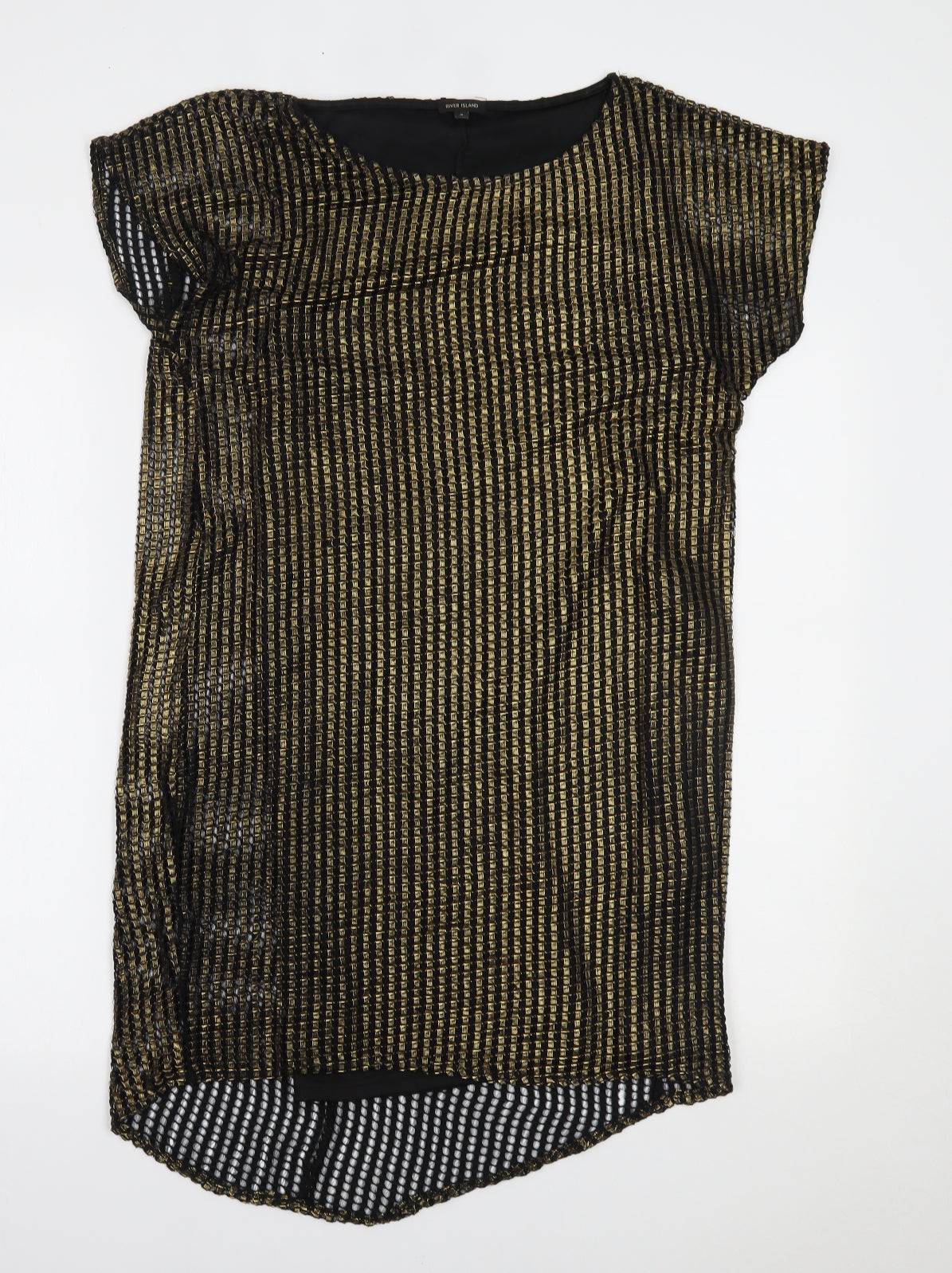 River Island Womens Gold   T-Shirt Dress  Size 8