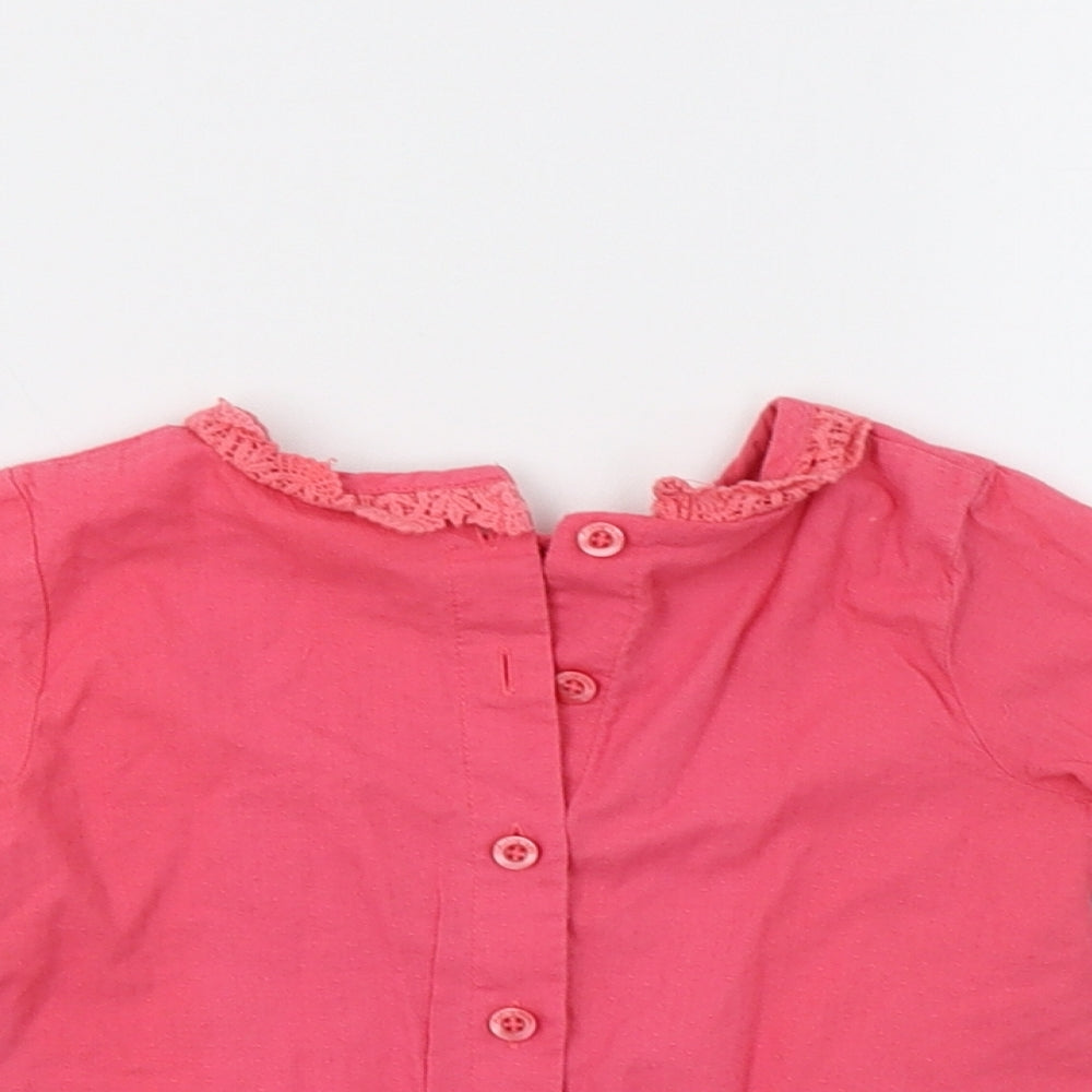 M&S Baby Pink Floral  Basic Button-Up Size 9-12 Months