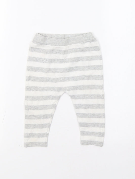 Matalan Baby Grey Striped  Jogger Trousers Size 6-9 Months
