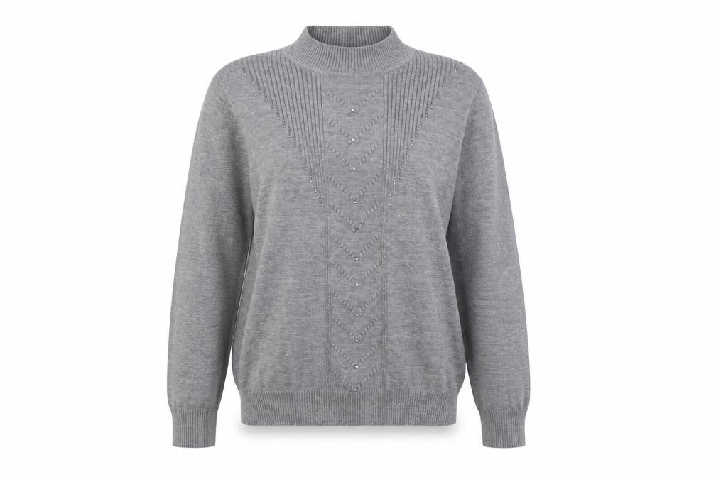 Lian Womens Grey   Pullover Jumper Size M  - Sequin Detail