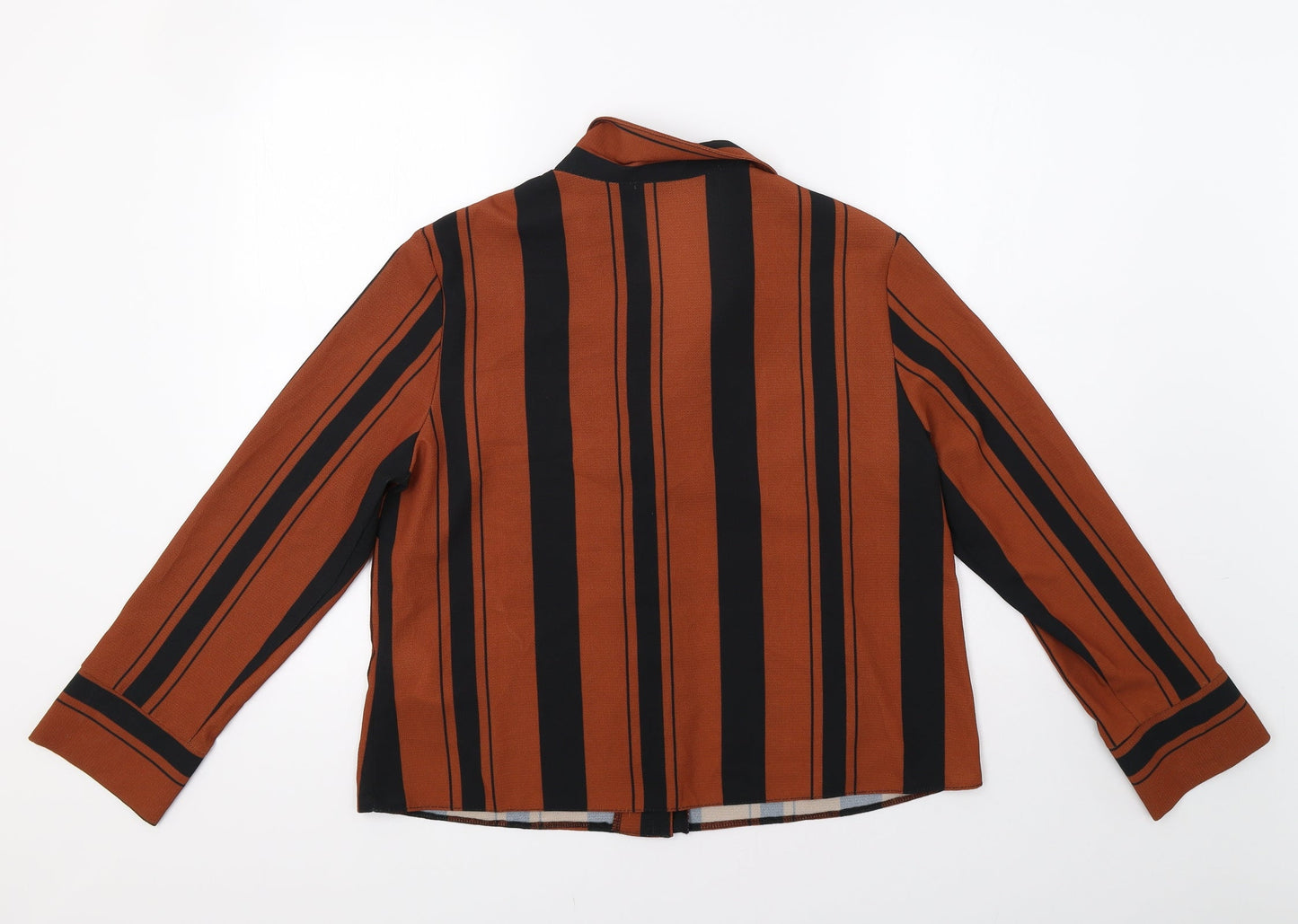 New Look Womens Brown Striped  Basic Button-Up Size 14