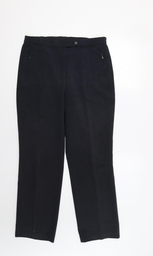 M&S Womens Blue   Dress Pants Trousers Size 12 L29 in