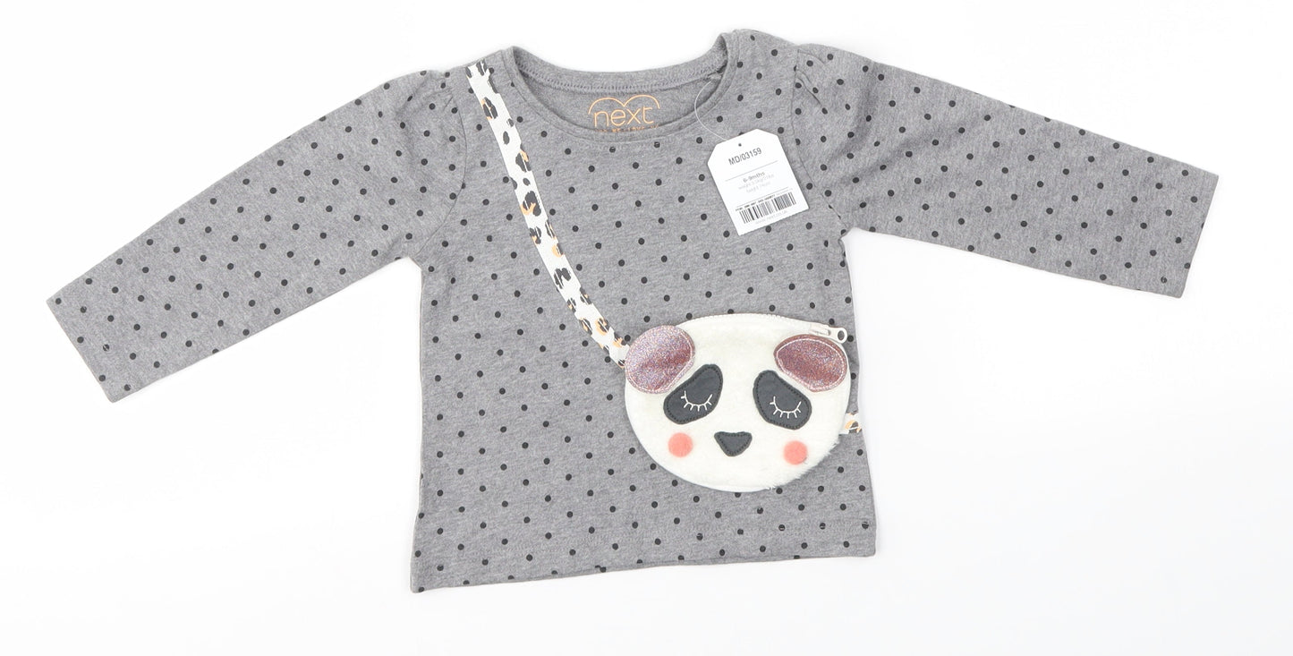 NEXT Baby Grey Spotted  Basic T-Shirt Size 6-9 Months