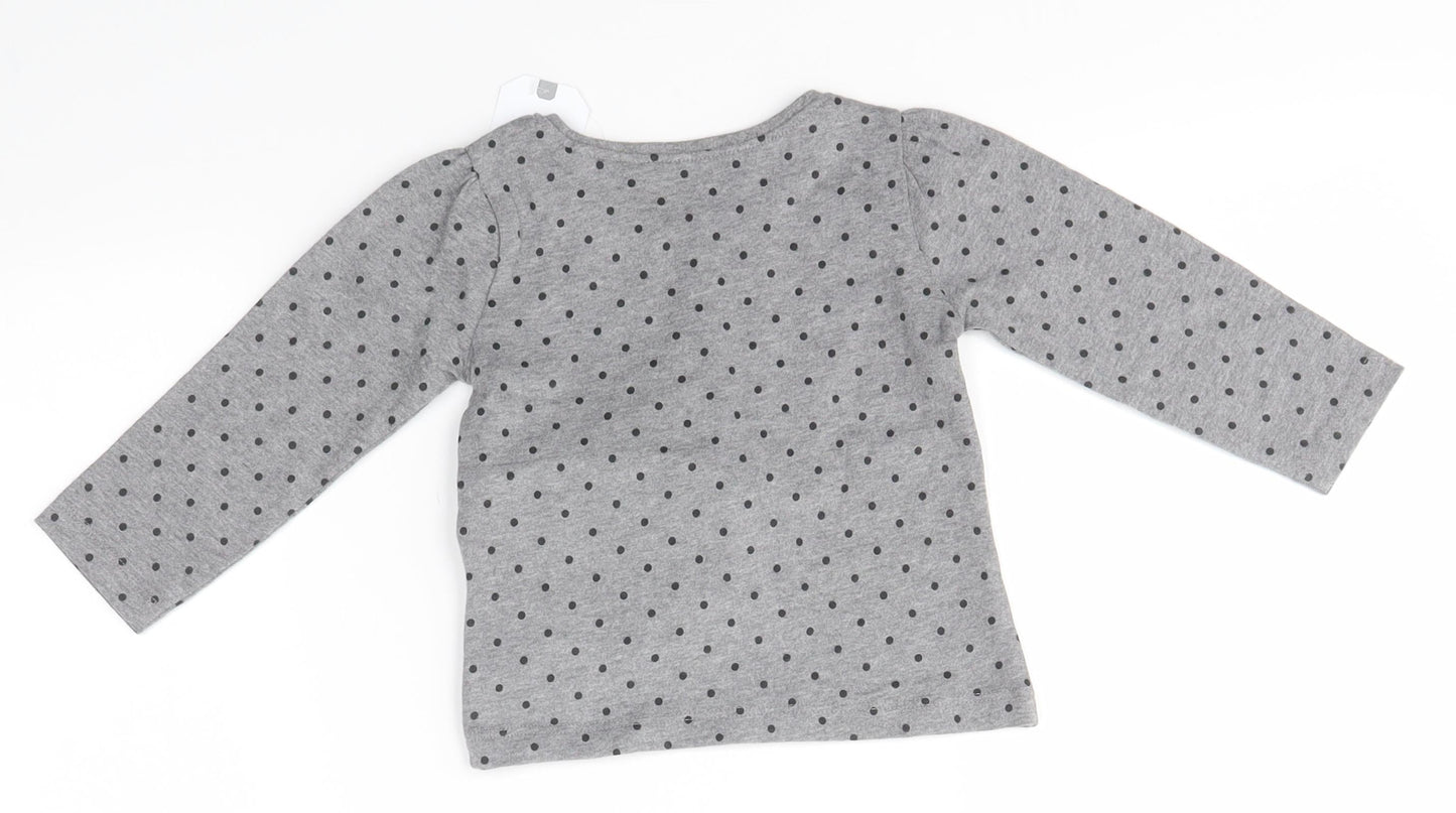 NEXT Baby Grey Spotted  Basic T-Shirt Size 6-9 Months