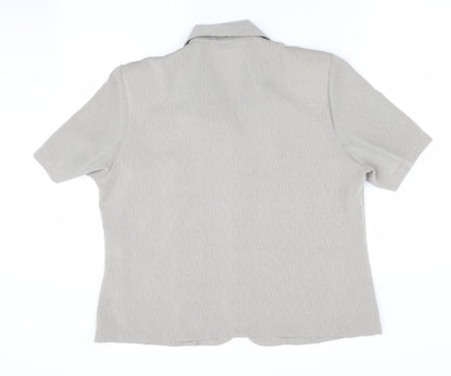 Berkertex Womens Beige   Basic Button-Up Size 16  - Faux Blouse Front