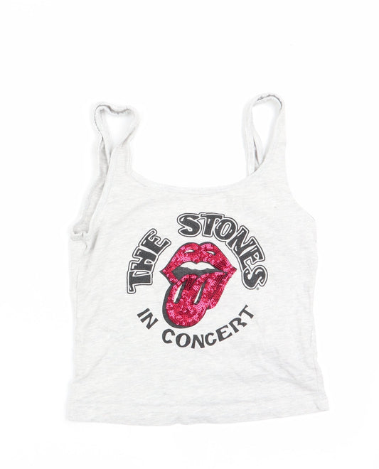 Love to Lounge Womens Grey Solid   Pyjama Top Size XS  - The Stone's Sequins
