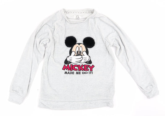 Love to Lounge Womens Grey Animal Print   Pyjama Top Size XS  - Mickey made me do it!