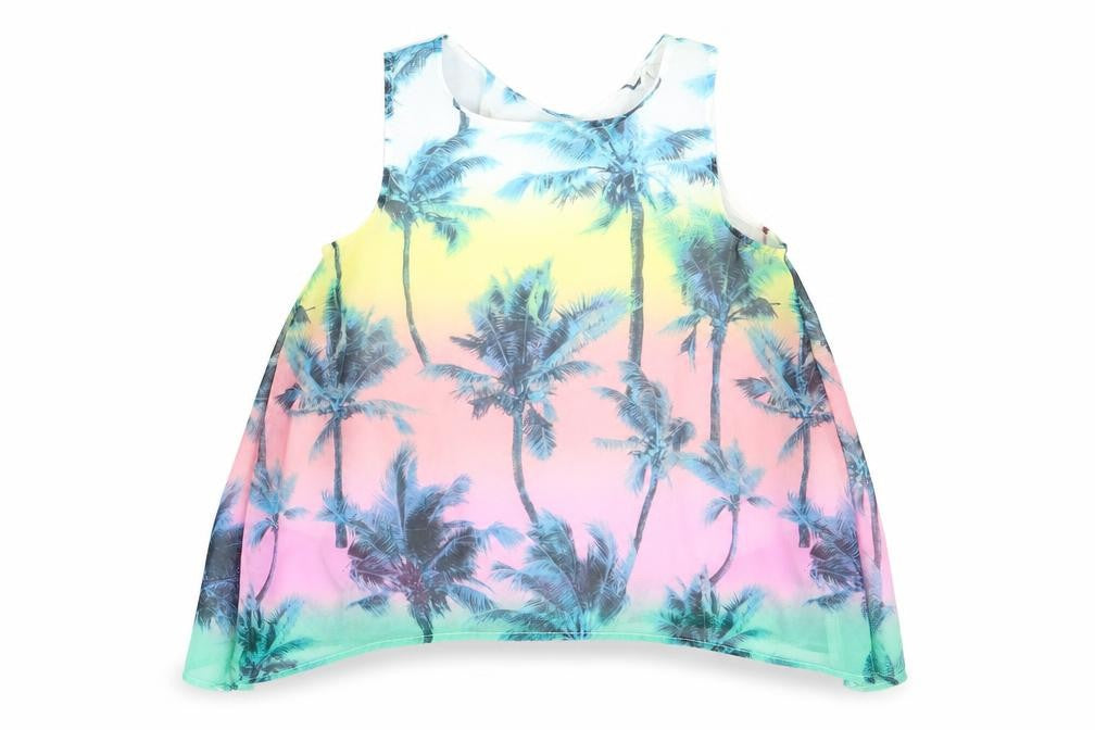 H&M Girls Pink Floral  Basic Blouse Size 9-10 Years  - Palm Trees