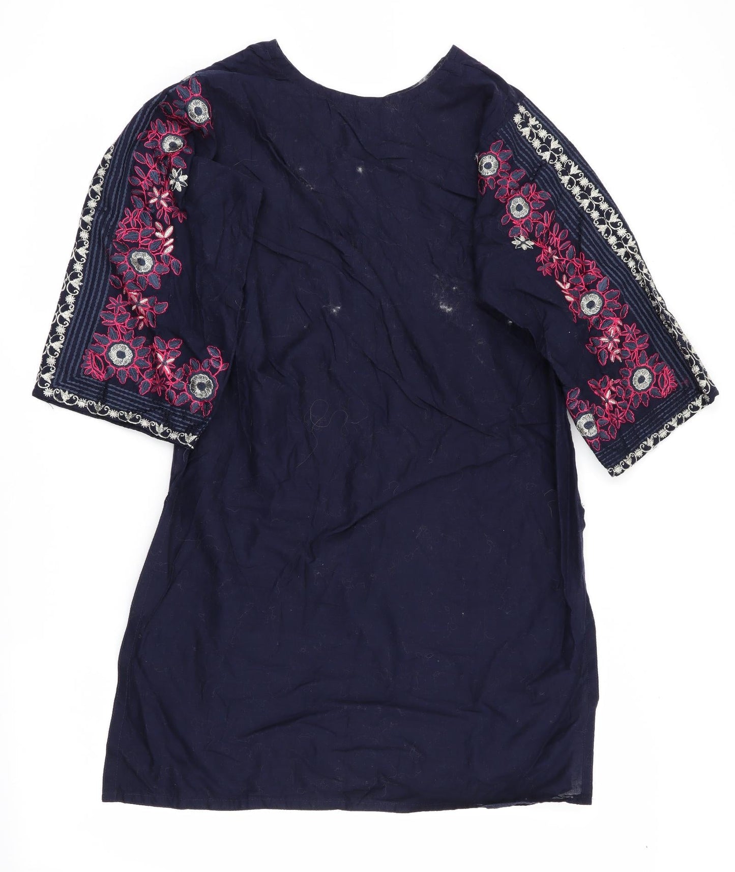 Fatima's Womens Blue Floral  A-Line  Size M