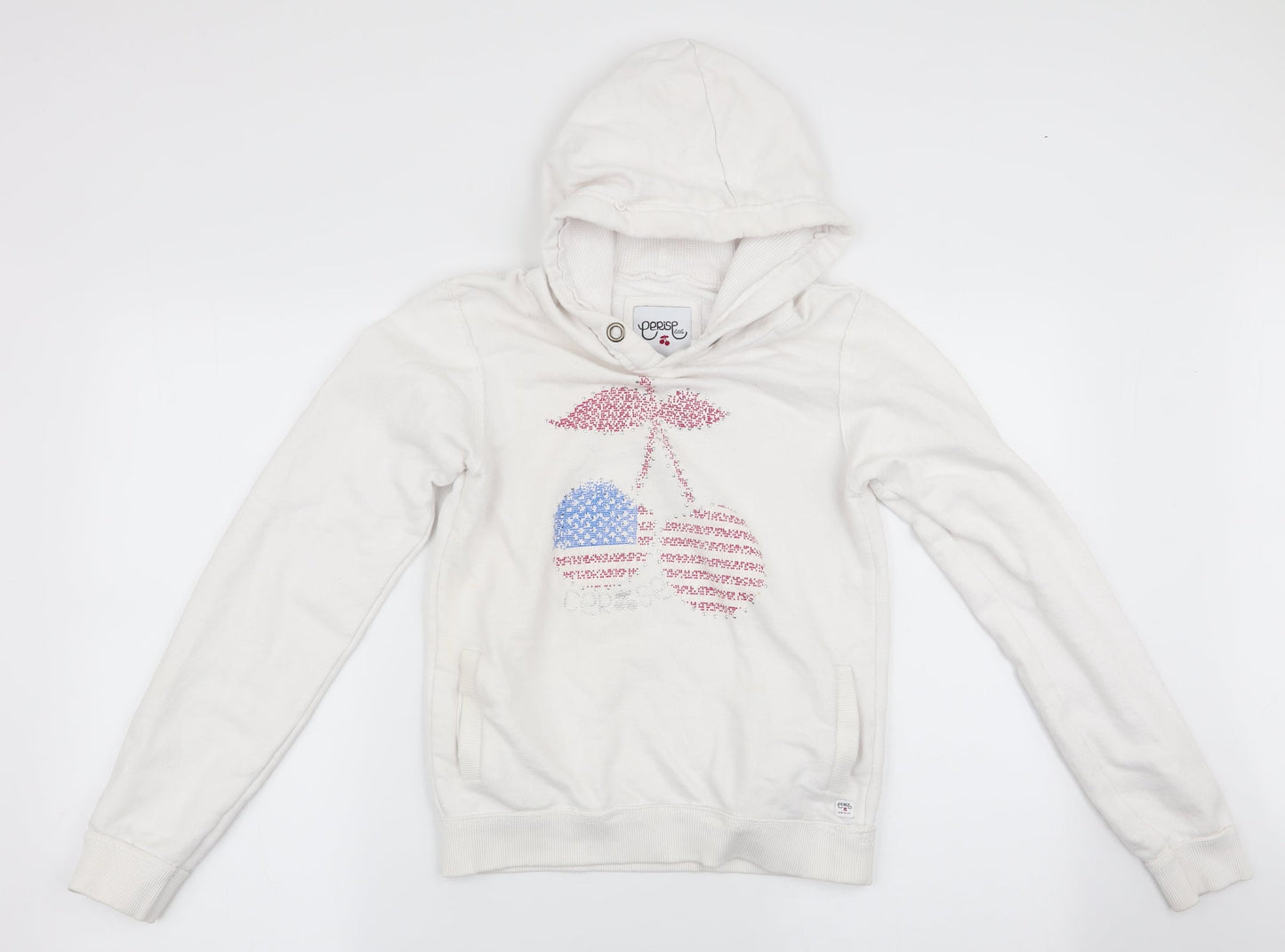 Perisp Girls White   Pullover Hoodie Size 12 Years  - Cherry