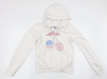 Perisp Girls White   Pullover Hoodie Size 12 Years  - Cherry