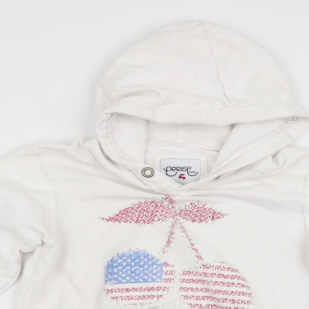 Perisp Girls White   Pullover Hoodie Size 12 Years  - Cherry